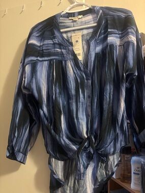 cooper & ella Forever Blue Striped Button-Up Blouse